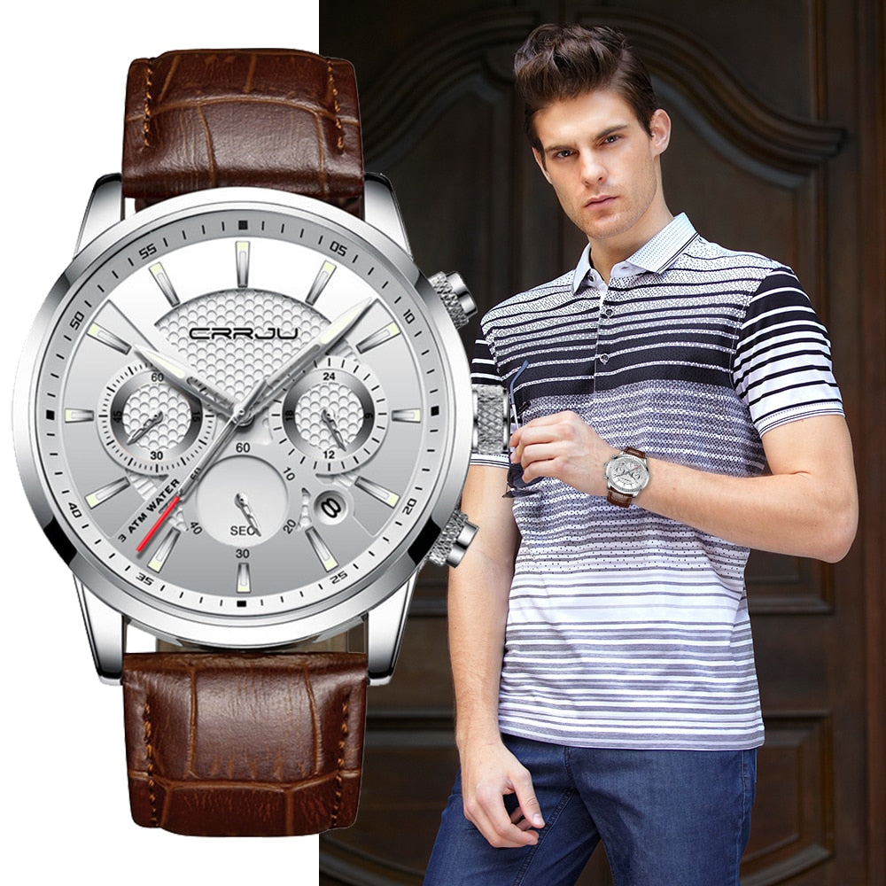 Crrju fashion mens on sale watches