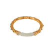 S925 Sterling Silver Gold-plated Hetian Jade Vintage Auspicious Clouds And Bamboo Leaves Hollow Bracelet