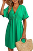 Women's Swimsuit Blouse Hollow Out V-neck Short Sleeve Dress