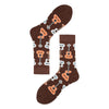 Men's Mid-calf Colorful Cubic Guitar Cat Face Cotton Socks