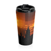 Sunset Skyline Travel Mug - Perfect for Adventurers and Jet-Setters