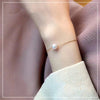 Single 18K Gold Japanese Akoya sea pearl bracelet adjusts natural rose white color gold flawless bulb