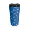 Beach Vibes Stainless Steel Travel Mug - Fun Summer Icons