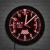 Airplane Height Theme Clock Pilot Clock Colorful Lights Wall