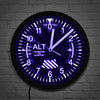 Airplane Height Theme Clock Pilot Clock Colorful Lights Wall