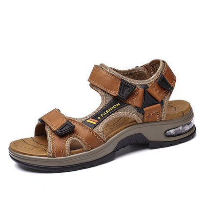 Men's Sandals Casual Shoes Outdoor Leather Beach Shoes Men's Cushion Soft Sole