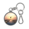 Helicopter Sunset Keyring Tag - Adventure Keychain for Travel Enthusiasts