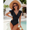 Bikini Swimsuit Solid Color Back Slimming One-piece Swimsuit