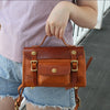 Head Layer Tree Cream Vegetable Tanned Cow Leather Messenger Bag