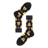 Men's Mid-calf Colorful Cubic Guitar Cat Face Cotton Socks