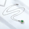 Natural Emerald Pendant Feminine Minority Design Jewelry S925 Silver Chain