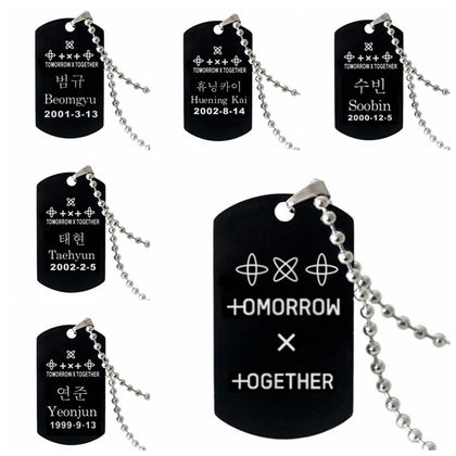 Stainless steel lettering black tag