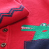 Flying vehicle dinosaur V-neck cartoon sweater