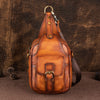 Vintage Leather Men's Chest Bag Messenger