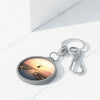 Helicopter Sunset Keyring Tag - Adventure Keychain for Travel Enthusiasts