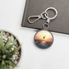 Helicopter Sunset Keyring Tag - Adventure Keychain for Travel Enthusiasts