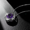 Fashion Simple Drop Shaped Pendant Versatile Temperament Amethyst Necklace Women's 925 Silver