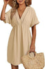 Women's Swimsuit Blouse Hollow Out V-neck Short Sleeve Dress