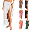 Women's Sarong Pleated Lace-up Swimsuit Blouse Skirt