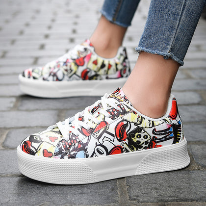 Couple Sneakers Printed Embroidered Cloth Low-top Soft Bottom