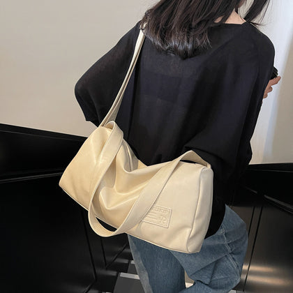 Women's Soft Surface Trendy Textured One-shoulder Bag Large Capacity