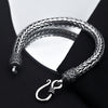 925 Silver Safety Pattern Vintage Thai Silver Handmade Hemp Flowers Chain Thick Type Keel Bracelet