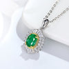 Natural Emerald Pendant Feminine Minority Design Jewelry S925 Silver Chain