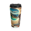 Adventure Awaits Stainless Steel Travel Mug – Perfect for Travelers and Commuters