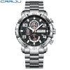 CRRJU Men Watches Big Dial Waterproof Stainless Steel with Luminous handsDate Sport Chronograph Watches Relogio Masculino