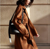 New High Quality Luxury Cashmere Coat Fall Spring Outerwear Female Wool Coat Loose Oversize Women's Trench Coat With Belt