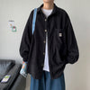 Corduroy Men Shirts For Men Clothing Harajuku Black Shirt Korean Style Men Shirt Long Sleeve Vintage Clothes Streetwear 3XL 2023