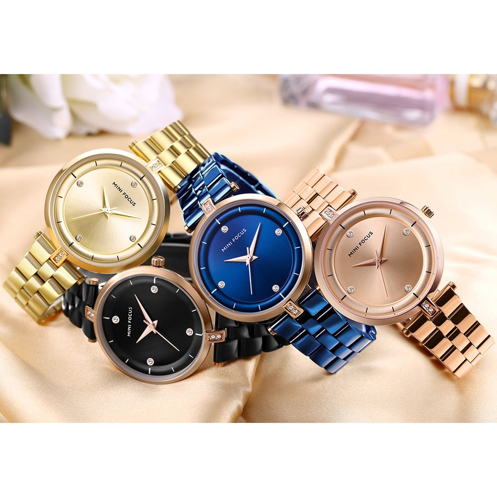 Mini Focus Elegant Dress Women Watches Top Brand Luxury Quartz Analog Clock  Blue Dial Metal Strap 2019 Fashion Ladies Wristwatch - Quartz Wristwatches  - AliExpress