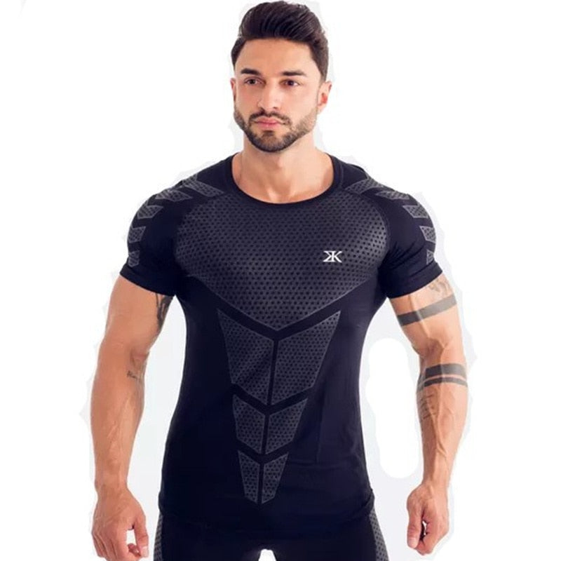Mens Compression Hooded Tops Fitness Quick Dry Training Sports