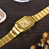 Golden Quartz Watch Men Women Luxury Watches relogio masculino Luxury Gold Bracelet Wrist Watches Steel Female Male Clock 8808