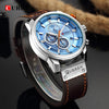 New Watches Men Luxury Brand CURREN Chronograph Men Sport Watches High Quality Leather Strap Quartz Wristwatch Relogio Masculino