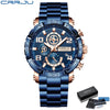 CRRJU Men Watches Big Dial Waterproof Stainless Steel with Luminous handsDate Sport Chronograph Watches Relogio Masculino