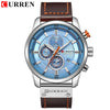 New Watches Men Luxury Brand CURREN Chronograph Men Sport Watches High Quality Leather Strap Quartz Wristwatch Relogio Masculino