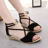 Peep toe Sandals Women Summer Shoes Women Wedges Sandals Fashion Summer Ladies Wedge Shoes Woman Sandal Black Red Blue A679