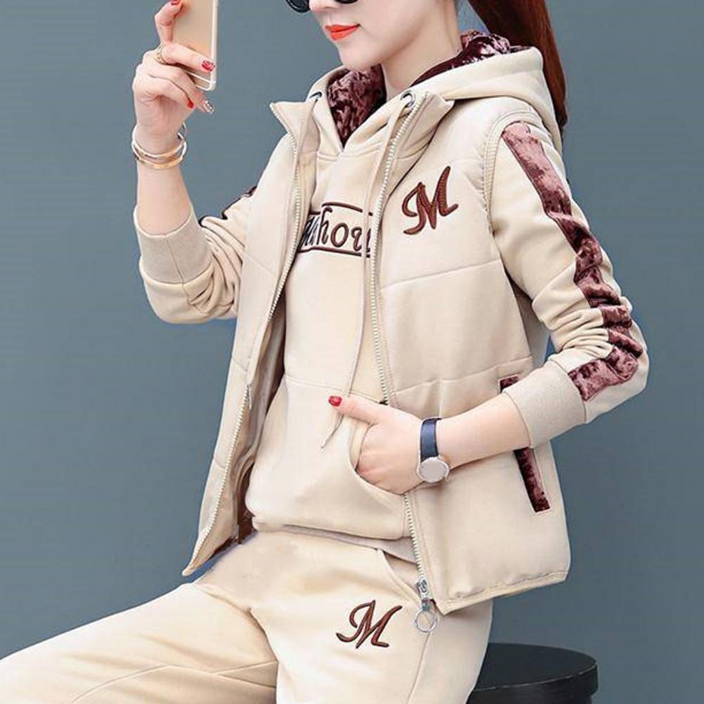 Women's Fashion Tracksuit Casual Track Suits Long Sleeve Hoodies Sport  Jogging L