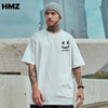 HMZ 2022 T Shirt Streetwear Men Oversize Hip Hop T-Shirt Smile Print Harajuku Tshirt Summer Short Sleeve Cotton Loose Tops Tees