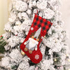 Plaid Three-dimensional Couple Faceless Doll Christmas Stockings Christmas Eve Gift Bag Candy Bag