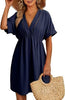 Women's Swimsuit Blouse Hollow Out V-neck Short Sleeve Dress