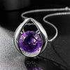 Fashion Simple Drop Shaped Pendant Versatile Temperament Amethyst Necklace Women's 925 Silver