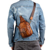 Vintage Leather Men's Chest Bag Messenger