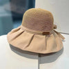 Bow Fisherman Hat Summer Straw Sunhat With Large Brim Anti-UV Sunshade And Face Protection Hat Outdoor