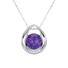 Fashion Simple Drop Shaped Pendant Versatile Temperament Amethyst Necklace Women's 925 Silver