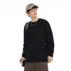 Design Loose Round Neck Half Sleeve Top American Heavy Solid Color Long Sleeve T-shirt For Men