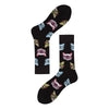 Men's Mid-calf Colorful Cubic Guitar Cat Face Cotton Socks