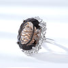 Simple Natural Crystal Jewelry Versatile S925 Silver Set Tea Crystal Ring