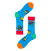 Men's Mid-calf Colorful Cubic Guitar Cat Face Cotton Socks